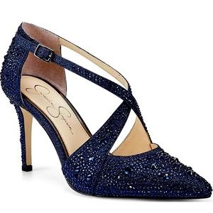 Stiletto pumps- glitter jewel embellished